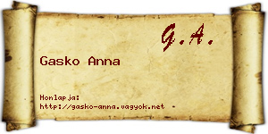 Gasko Anna névjegykártya